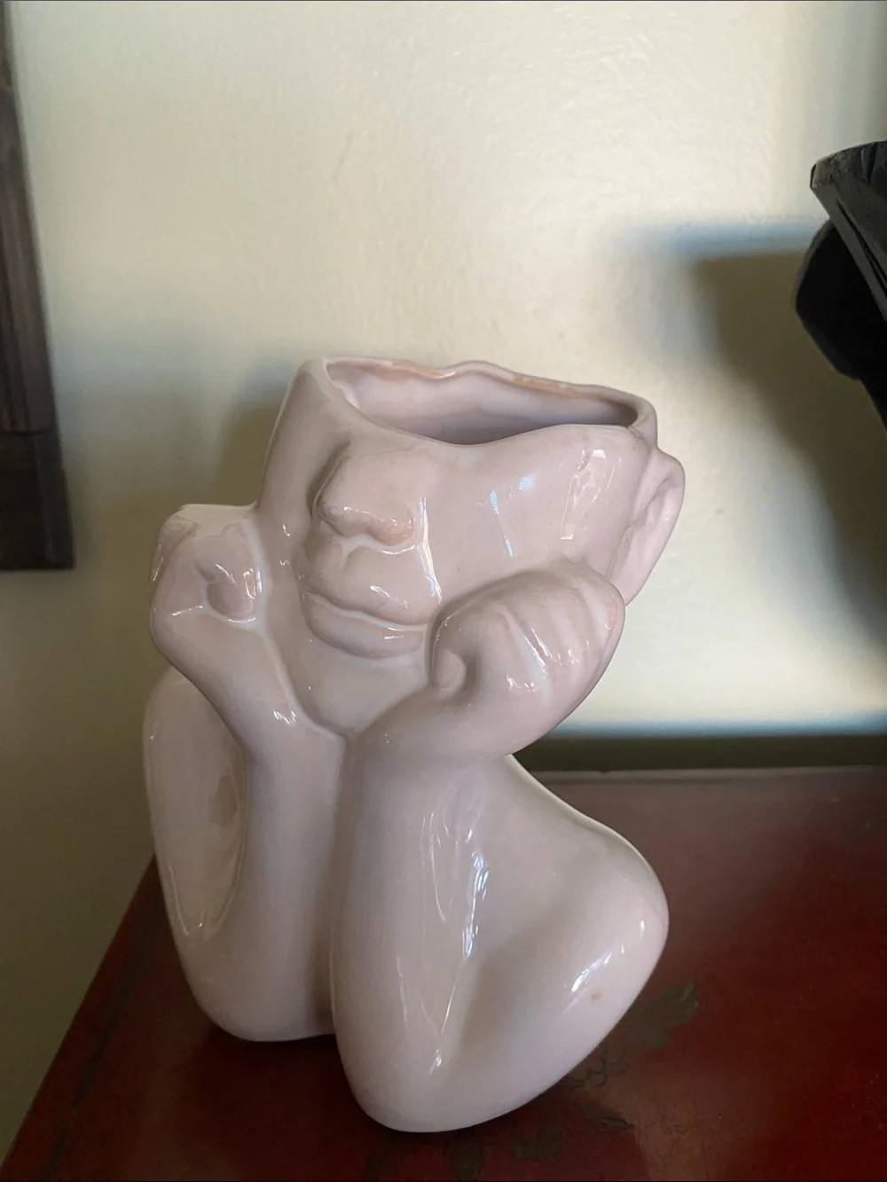 Modern Ceramic Face Sculpture Planter /vase